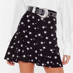 Nasty Gal Black and White Star Mini Skirt
